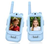 Jorzer Paquet de 2 talkies-Walkies vidéo Talkies-Walkies Transparents pour Enfants avec lanière et changeur de Voix Talkie-walkie vidéo Facetime pour Enfants pour Talkie-walkie pour Jouets ET Jeux.