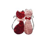 Jorzer Patchs réversibles pour Chats Changement de Couleur Patchs à vêtements à pêche Double Face Patch de Broderie Paillettes Coudre sur l'accessoire Bricolage pour Les vêtements.