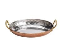 Jorzer Poêle à Paella 7 pouces à double poignée, sauteuse en acier inoxydable de qualité alimentaire, nettoyage facile, plaque antirouille pour l'intérieur et l'extérieur