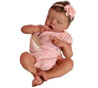 Jorzer Real Life Baby Doll 18 Pouces Silicone bébé poupée réaliste Reborn Dormir réaliste Silicone Lavable Nouveau-né Fille avec des vêtements