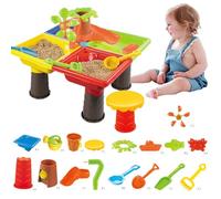 Jorzer Table à Eau Table de Sable colorée avec Dauphin Mignon ABS sensoriel interactif développement Parent-Enfant Eau et Sable pour intérieur extérieur Plage Jouet d'été carré