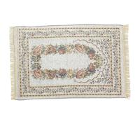 Jorzer Tapis de prière musulmane 109,2 x 71,1 cm, motif floral, tapis de prière musulmane avec pompons, portable, antidérapant, lavable en machine, tapis de prière islamique en chenille