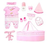 Jorzer Vêtements et Accessoires de poupée de 18 Pouces avec couffin, Accessoires poupée en Tissu Doux et sûrs pour bébés, Ensemble Jeu Simulation, sans Jouets ni Jeux 18 inch Clothes