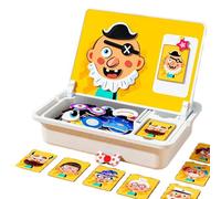 Jorzer Visages magnétiques pour Les Tout-Petits Livre magnétique Double Face Amusant pour Puzzle et Peinture Jouet d'apprentissage éducatif préscolaire Puzzles Dress Up