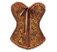 Josamogre Corset Bustier Femme Sexy Top Corsets a Lacets Push Up Gothique Floral Lingerie Halloweenn Jaune M