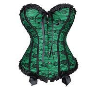 Josamogre Corset Bustier Femme Sexy Top Lacets Dentelle Floral Gothique Grande Taille Burlesque Vert M