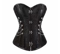 Josamogre Corset Steampunk Femme Bustier Sexy Top Pirate Gothique Vintage Burlesque Noir 2XL
