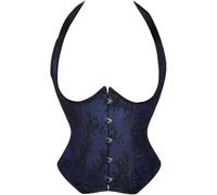Josamogre Corset Underbust Bandoulière Femme Sexy Top Gothique Deguisement Grande Taille Burlesque Bleu M