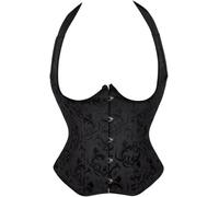 Josamogre Corset Underbust Bandoulière Femme Sexy Top Gothique Deguisement Grande Taille Burlesque Noir L