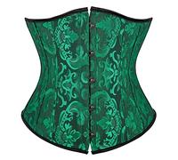 Josamogre Corset Underbust Bustier Femme Top Floral Lacet Push Up Serre Taille Sexy Gothique Halloweenn Vert L