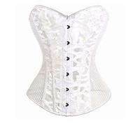 Josamogre Overbust Bustier Corset Tissu Maille Gothique Chaud Sexy Punk évider Lingerie Costume Blanc m