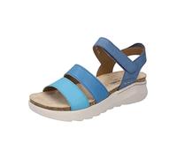 Josef Seibel Femme Sandale à lanières Celine 06, Dame Sandales,Largeur G (Normale),Plate,Sandale,Chaussure d'été,Bleu (Blau-Multi),38 EU / 5 UK