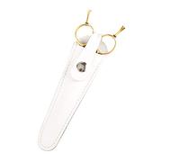 Joselin 1 PièCes Cuir Blanc Coupe de Cheveux Morceau de Pochette Paquet de Support de Ciseaux en Peau de Vache Salon Utilisant un Sac à Outils Outil de Coupe de Cheveux