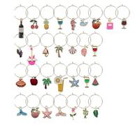 Joselin 30pcs Identificateurs de pour Les Verres à Vin - pour Les Marqueurs de Verre de Tige Charmes Tags