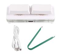 Joselin Clavier à 2 touches avec raccourcis personnalisés, USB, remplaçable à chaud, tige mécanique, filaire, barre d'espace, clavier personnalisé à l'écran, blanc