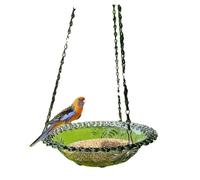 Joselin Lot de 2 mangeoires à oiseaux suspendues en plein air Décoration de jardin Bain d'oiseaux Plateau Abreuvoir d'eau Distributeur de nourriture pour animaux de compagnie, B