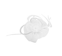 Joselin Nouveau Lady Girl Fascinator Hat Plume Coiffe Cocktail Church Wedding, Blanc