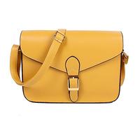 Joselin Sac A Main de Messager Sac d'enveloppe du Style Preppy Retro Sac A bandouliere de Haute Qualite Mallette Jaune