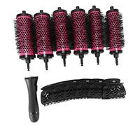 Josenidny 6 PièCes/Ensemble 3 Tailles PoignéE DéTachable Brosse à Rouleaux avec Des Clips de Positionnement en CéRamique Barrel Curler Peigne Coiffeur