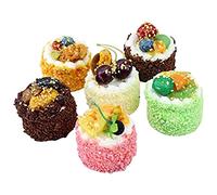 Josenidny 6 PièCes Gâteau de Simulation Artificielle, ModèLe de Dessert de de Gâteau RéAliste Faux Affichage Gâteau Photographie Accessoire DéCoration de
