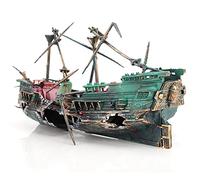 Josenidny Aquarium Naufrage DéCor Bateau en Plastique Ensemble RéSine Navire Fish Tank Ornements pour Aquarium DéCor Accessoires