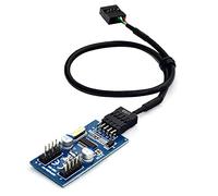 Josenidny Câble d'extension USB 9 broches mâle 1 vers 2/4 pour carte de bureau 9 broches USB 2.0 9 connecteurs adaptateur 30 cm 1 pièce