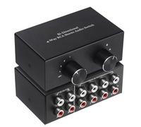 Josenidny Commutateur Audio StéRéO Bidirectionnel RCA 4 Voies Commutateur Audio de Sonore L/R, RéPartiteur Audio 2 en 4 Sorties ou 4 en 2 Sorties