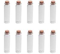 Josenidny Lot de 10 mini fioles en verre transparent de 20 ml avec bouchon en liège pour décoration d'intérieur