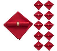 Josenidny Lot de 10 serviettes en tissu polyester 48 x 48 cm pour restaurant, mariage, grand rouge