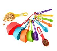 Josenidny Lot de 12 gobelets doseurs en plastique - Outils de cuisine colorés - Parfait pour la cuisson et la cuisine (couleur aléatoire)