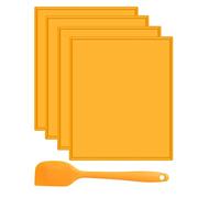 Josenidny Lot de 4 feuilles de déshydratation en silicone avec bord pour fruits, cuir, fruits, viande, herbes avec grattoir