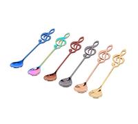 Josenidny Lot de 6 cuillères à café en forme de note de musique en acier 18/10