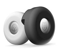 Josenidny (Paquet de 2,éTui en Silicone pour Collier Animaux pour Airtags,éTui Anti-Perte pour éTiquette D', Support Boucle pour Animaux de Compagnie Noir+Blanc