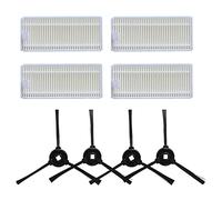 Josenidny Pour M520/M501 Pièces de rechange, lavable 4 filtres HEPA + 4 brosses latérales accessoires kit pour robot aspirateur