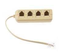 Josenidny RJ11 6P4C 6P4C Câble téléphonique 4 voies Adaptateur répartiteur Beige