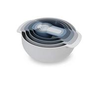Joseph Joseph Nest 9 Plus 9-Pièces, set emboîtable avec Bol mélangeur grand et petit, passoire, tamis, 5 tasses à mesurer, couleur ciel