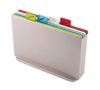 Joseph Joseph 60131 Index Set de 4 Planches à Découper Petit Polypropylène/Acrylonitrile Butadiène Styrène/Thermoplastique Gomme Argent 8,3 x 30,5 x 23,3 cm