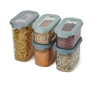 Joseph Joseph Cupboardstore Set de conservation hermétique pour armoire de cuisine à faible encombrement, lot de 5 plus une cuillère pratique - transparent