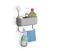Joseph Joseph Door Store - Rangement d'évier de Cuisine dans l'armoire - Organisateur, Rangement de la Vaisselle, brosses, éponges, lavettes, Amovible, Gris