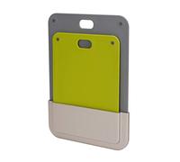 Joseph Joseph DoorStore Chop, Ensemble de 2 Planches à Découper avec Etui de Rangement pour Placard de Cuisine, Gris/Vert