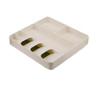 Joseph Joseph - Range Couvert pour Tiroir Compact, Organisateur de Tiroir, Blanc/Vert, 38,5 x 39,5 x 5,5 cm