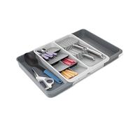 Joseph Joseph DrawerStore Range Couverts, Plateau d'Ustensiles Extensible pour Tiroir avec Bloc à Couteaux, Organisateur Gain de Place, Plastique Recyclé