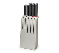 Joseph Joseph Duo Bloc de couteaux de cuisine 5 pièces, comprenant des couteaux d'office, de chef et Santoku, Gris