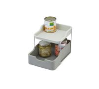 Joseph Joseph Duo Organisateur d'armoire à 2 niveaux avec tiroir, cuisine et rangement pour épices, paquets et boîtes, gris