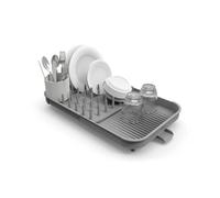 Joseph Joseph Duo Séchoir à Vaisselle Extensible, égouttoir à Vaisselle de Cuisine avec Pot à ustensiles et Bec d'égouttage, Gris
