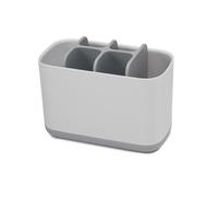 Joseph Joseph - Porte-brosse à dents EasyStore - 6 compartiments, récipient amovible - Blanc/Gris