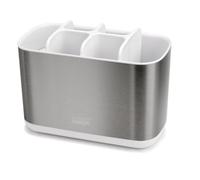 Joseph Joseph Porte-brosse à dents et dentifrice EasyStore – 6 compartiments, grand acier inox