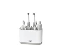 Joseph Joseph - Porte-brosse à dents EasyStore - 6 compartiments, récipient amovible - Blanc/Gris