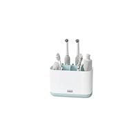 Joseph Joseph - Easy-Store - Porte Brosse à Dents et Tubes de Dentifrice, Plastique et Hygiénique, Grand - Blanc/Bleu Ciel