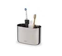 Joseph Joseph EasyStore Luxe - Porte-brosse à dents en acier inoxydable, Rangement de salle de bain- Grand, Acier Inox